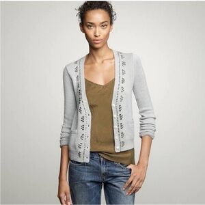 J. Crew Alpaca Merino Wool Crystal Beaded Embellished Cardigan